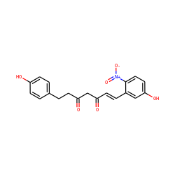 O=C(/C=C/c1cc(O)ccc1[N+](=O)[O-])CC(=O)CCc1ccc(O)cc1 ZINC000116760451