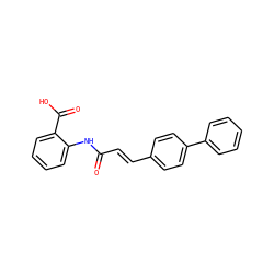 O=C(/C=C/c1ccc(-c2ccccc2)cc1)Nc1ccccc1C(=O)O ZINC000028021665