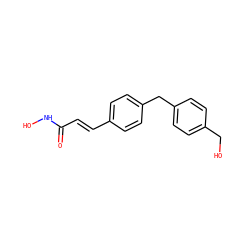 O=C(/C=C/c1ccc(Cc2ccc(CO)cc2)cc1)NO ZINC000103208189