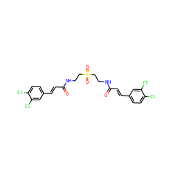 O=C(/C=C/c1ccc(Cl)c(Cl)c1)NCCS(=O)(=O)CCNC(=O)/C=C/c1ccc(Cl)c(Cl)c1 ZINC000049872460