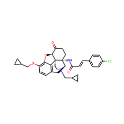 O=C(/C=C/c1ccc(Cl)cc1)N[C@@]12CCC(=O)[C@@H]3Oc4c(OCC5CC5)ccc5c4[C@@]31CCN(CC1CC1)[C@@H]2C5 ZINC000027092498