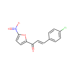 O=C(/C=C/c1ccc(Cl)cc1)c1ccc([N+](=O)[O-])o1 ZINC000005428963