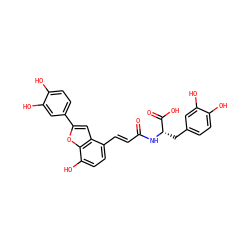 O=C(/C=C/c1ccc(O)c2oc(-c3ccc(O)c(O)c3)cc12)N[C@@H](Cc1ccc(O)c(O)c1)C(=O)O ZINC001772632257