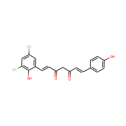O=C(/C=C/c1ccc(O)cc1)CC(=O)/C=C/c1cc(Cl)cc(Cl)c1O ZINC000167959528