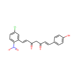 O=C(/C=C/c1ccc(O)cc1)CC(=O)/C=C/c1cc(Cl)ccc1[N+](=O)[O-] ZINC000116761118