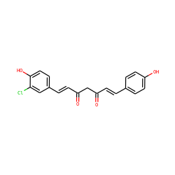 O=C(/C=C/c1ccc(O)cc1)CC(=O)/C=C/c1ccc(O)c(Cl)c1 ZINC000140148756