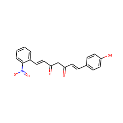 O=C(/C=C/c1ccc(O)cc1)CC(=O)/C=C/c1ccccc1[N+](=O)[O-] ZINC000116764585