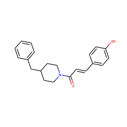 O=C(/C=C/c1ccc(O)cc1)N1CCC(Cc2ccccc2)CC1 ZINC000013554249
