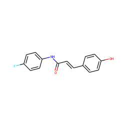 O=C(/C=C/c1ccc(O)cc1)Nc1ccc(F)cc1 ZINC000095587537