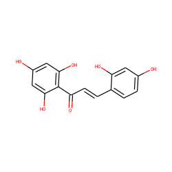 O=C(/C=C/c1ccc(O)cc1O)c1c(O)cc(O)cc1O ZINC000014640168