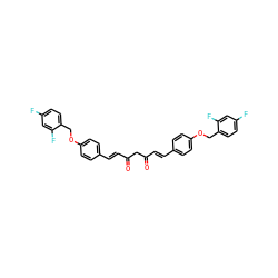 O=C(/C=C/c1ccc(OCc2ccc(F)cc2F)cc1)CC(=O)/C=C/c1ccc(OCc2ccc(F)cc2F)cc1 ZINC000653691240