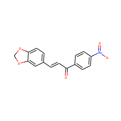 O=C(/C=C/c1ccc2c(c1)OCO2)c1ccc([N+](=O)[O-])cc1 ZINC000004299658