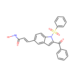O=C(/C=C/c1ccc2c(c1)cc(C(=O)c1ccccc1)n2S(=O)(=O)c1ccccc1)NO ZINC000028713172