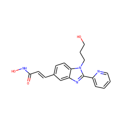 O=C(/C=C/c1ccc2c(c1)nc(-c1ccccn1)n2CCCO)NO ZINC000147797476