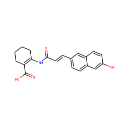 O=C(/C=C/c1ccc2cc(O)ccc2c1)NC1=C(C(=O)O)CCCC1 ZINC000169332048