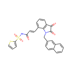 O=C(/C=C/c1cccc2c1N(Cc1ccc3ccccc3c1)C(=O)C2=O)NS(=O)(=O)c1cccs1 ZINC000049068064