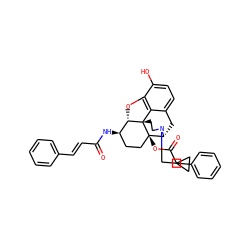 O=C(/C=C/c1ccccc1)N[C@@H]1CC[C@@]2(OC(=O)Cc3ccccc3)[C@H]3Cc4ccc(O)c5c4[C@@]2(CCN3CC2CC2)[C@H]1O5 ZINC000042802845