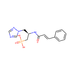 O=C(/C=C/c1ccccc1)N[C@H](Cn1cncn1)CP(=O)(O)O ZINC000026163927