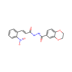 O=C(/C=C/c1ccccc1[N+](=O)[O-])NNC(=O)c1ccc2c(c1)OCCO2 ZINC000053723082