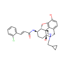 O=C(/C=C/c1ccccc1Cl)N[C@@H]1CC[C@@]2(O)[C@H]3Cc4ccc(O)c5c4[C@@]2(CCN3CC2CC2)[C@H]1O5 ZINC000040892665