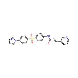 O=C(/C=C/c1cccnc1)Nc1ccc(S(=O)(=O)c2ccc(-n3cccn3)cc2)cc1 ZINC000142996401