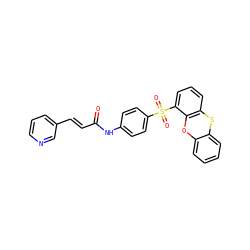 O=C(/C=C/c1cccnc1)Nc1ccc(S(=O)(=O)c2cccc3c2Oc2ccccc2S3)cc1 ZINC000225937130