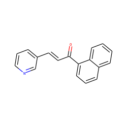 O=C(/C=C/c1cccnc1)c1cccc2ccccc12 ZINC000007586865