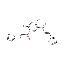 O=C(/C=C/c1ccco1)c1cc(C(=O)/C=C/c2ccco2)c(O)cc1O ZINC000026531000