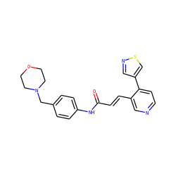 O=C(/C=C/c1cnccc1-c1cnsc1)Nc1ccc(CN2CCOCC2)cc1 ZINC001772577169