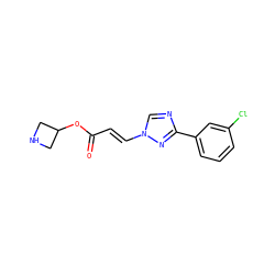O=C(/C=C/n1cnc(-c2cccc(Cl)c2)n1)OC1CNC1 ZINC000115886047
