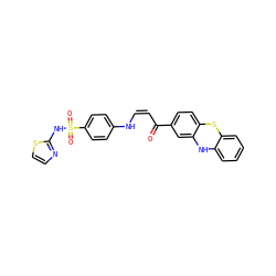 O=C(/C=C\Nc1ccc(S(=O)(=O)Nc2nccs2)cc1)c1ccc2c(c1)Nc1ccccc1S2 ZINC001772599525