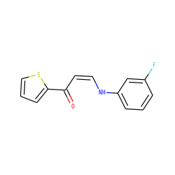 O=C(/C=C\Nc1cccc(F)c1)c1cccs1 ZINC000100482639