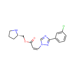 O=C(/C=C\n1cnc(-c2cccc(Cl)c2)n1)OC[C@@H]1CCCN1 ZINC000115886067