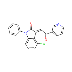 O=C(/C=C1/C(=O)N(c2ccccc2)c2cccc(Cl)c21)c1cccnc1 ZINC000101412708