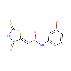 O=C(/C=C1\SC(=S)NC1=O)Nc1cccc(O)c1 ZINC001772577213