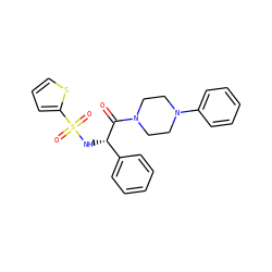 O=C([C@@H](NS(=O)(=O)c1cccs1)c1ccccc1)N1CCN(c2ccccc2)CC1 ZINC000004057240