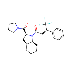 O=C([C@@H]1C[C@@H]2CCCC[C@@H]2N1C(=O)C[C@H](c1ccccc1)C(F)(F)F)N1CCCC1 ZINC000013756440