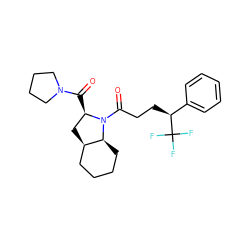 O=C([C@@H]1C[C@@H]2CCCC[C@@H]2N1C(=O)CC[C@@H](c1ccccc1)C(F)(F)F)N1CCCC1 ZINC000013756443