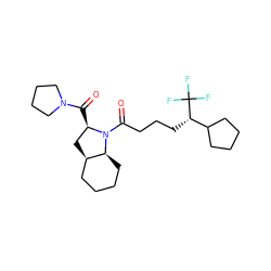 O=C([C@@H]1C[C@@H]2CCCC[C@@H]2N1C(=O)CCC[C@@H](C1CCCC1)C(F)(F)F)N1CCCC1 ZINC000013756452