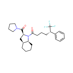 O=C([C@@H]1C[C@@H]2CCCC[C@@H]2N1C(=O)CCC[C@@H](c1ccccc1)C(F)(F)F)N1CCCC1 ZINC000013756448