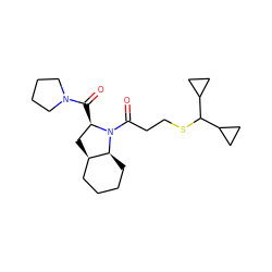 O=C([C@@H]1C[C@@H]2CCCC[C@@H]2N1C(=O)CCSC(C1CC1)C1CC1)N1CCCC1 ZINC000013756430