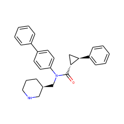 O=C([C@@H]1C[C@H]1c1ccccc1)N(C[C@@H]1CCCNC1)c1ccc(-c2ccccc2)cc1 ZINC000299871188