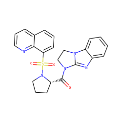 O=C([C@@H]1CCCN1S(=O)(=O)c1cccc2cccnc12)N1CCn2c1nc1ccccc12 ZINC000006577528