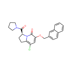 O=C([C@@H]1CCc2c(Cl)cc(OCc3ccc4ccccc4c3)c(=O)n21)N1CCCC1 ZINC000040918879