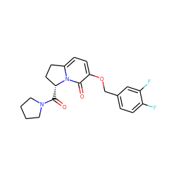 O=C([C@@H]1CCc2ccc(OCc3ccc(F)c(F)c3)c(=O)n21)N1CCCC1 ZINC000040916541