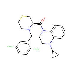 O=C([C@@H]1CSCCN1Cc1cc(Cl)ccc1Cl)N1CCN(C2CC2)c2ccccc21 ZINC000205196706