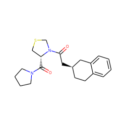 O=C([C@@H]1CSCN1C(=O)C[C@@H]1CCc2ccccc2C1)N1CCCC1 ZINC000003777746