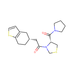 O=C([C@@H]1CSCN1C(=O)C[C@@H]1CCc2sccc2C1)N1CCCC1 ZINC000003778242