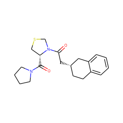 O=C([C@@H]1CSCN1C(=O)C[C@H]1CCc2ccccc2C1)N1CCCC1 ZINC000013737609