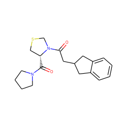 O=C([C@@H]1CSCN1C(=O)CC1Cc2ccccc2C1)N1CCCC1 ZINC000003777727